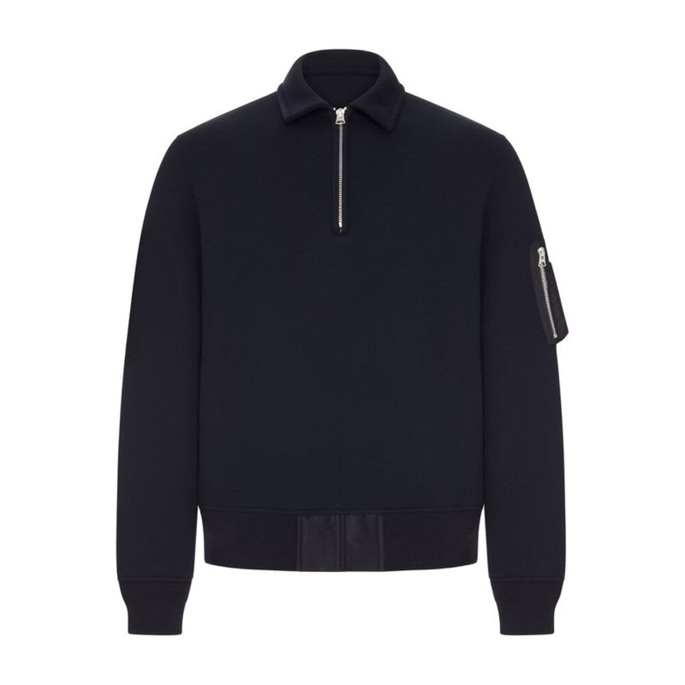 Sacai Men Polo Sweatshirt With Zip And Sleeve Pocket